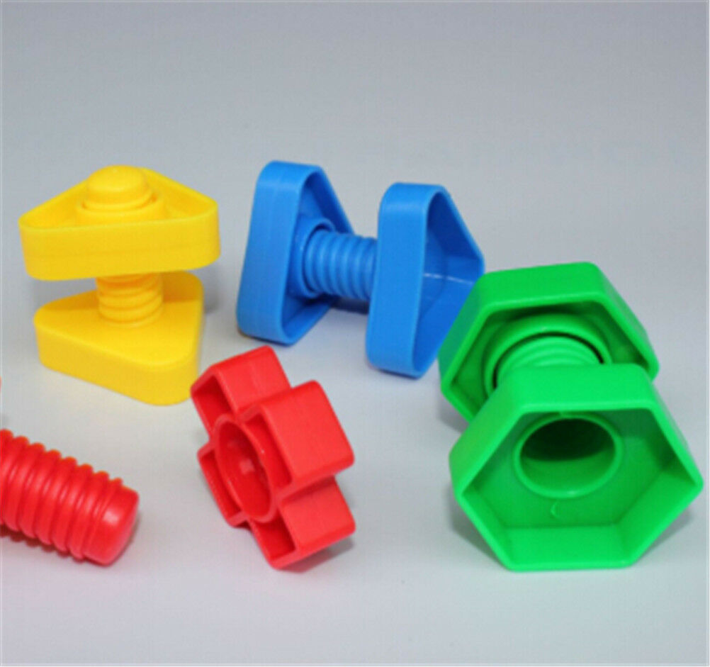 1set Screw Building Block Insert Block Nut Shape Kids Educational Gift To.l8