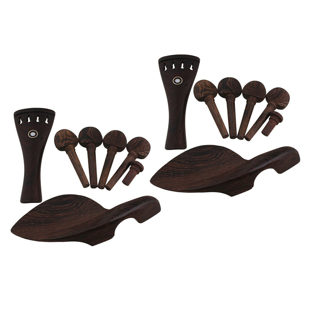 2 Sets Volin Chinrest TailpieceTuning Peg Tuner Endpin Accessories Brown