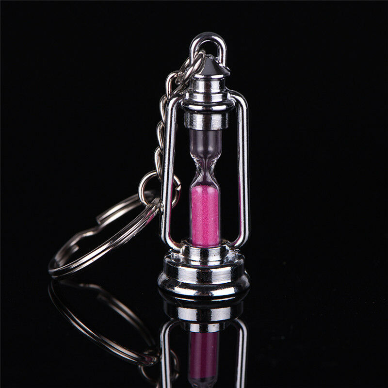 1 Pair Novelty Metal Hourglass Key Chain Key Ring Couples Trinket Key cha.l8
