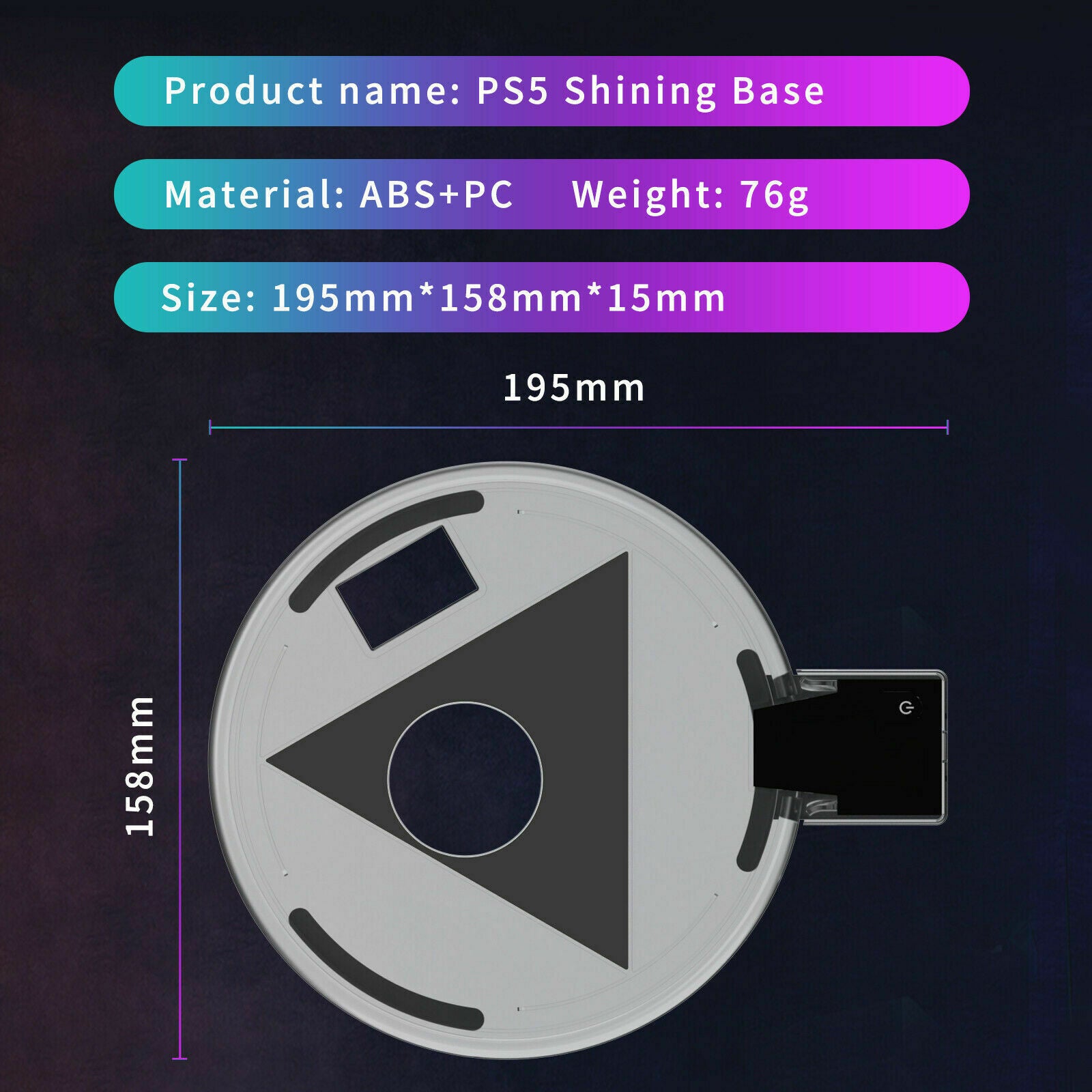 Adjustable RGB Base for PS5 Host Game Console Atmosphere LED Light Stand Props