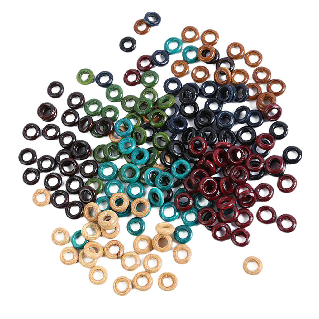 Hair Rings Dreadlock Hair Beads Hair Braid Pins Rings Wooden Cuff