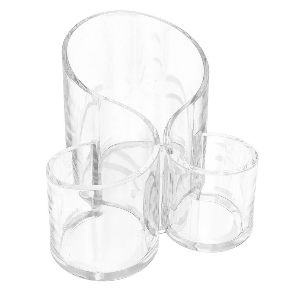 Women Makeup Brush Holder Organizer - Clear Acrylic Cosmetic Storage Cup for