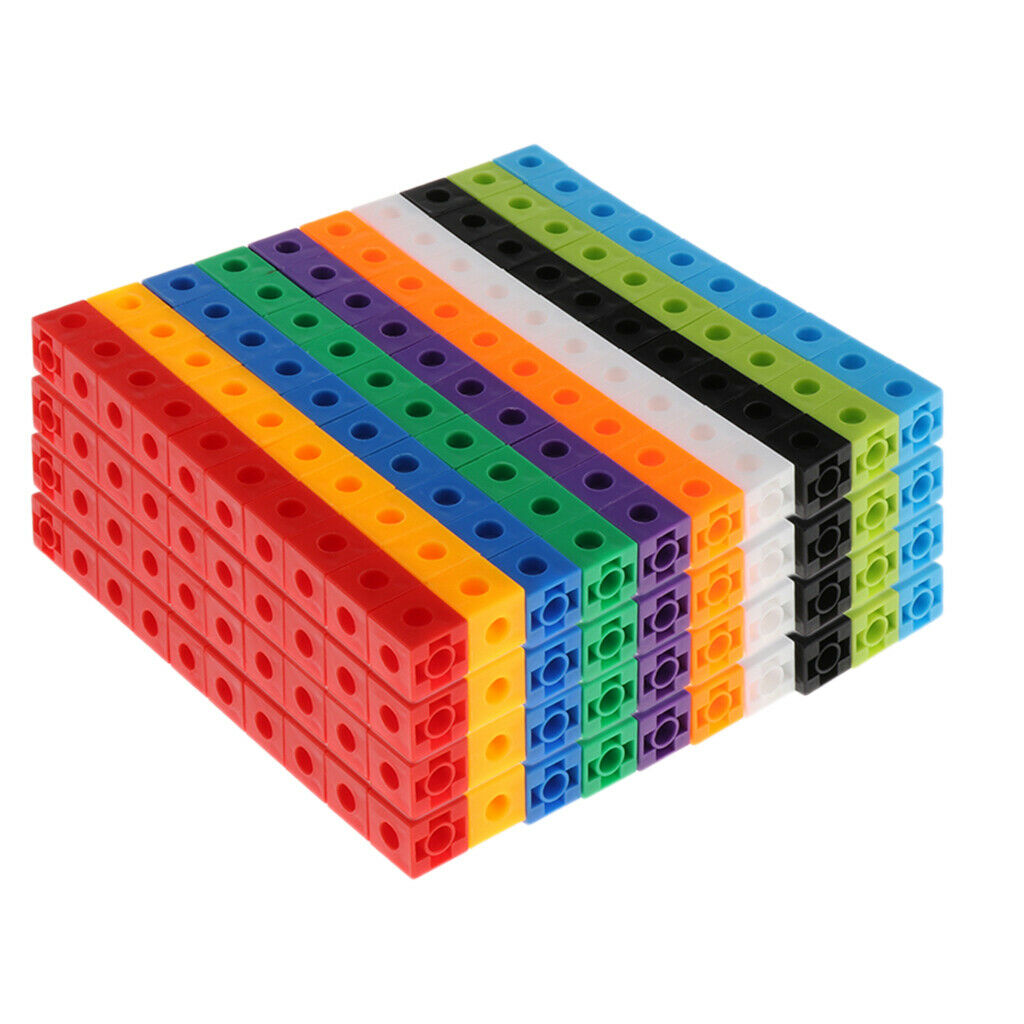 Lots 400 Educational Kids Baby Present Math Link Cube Teaching 10-Color