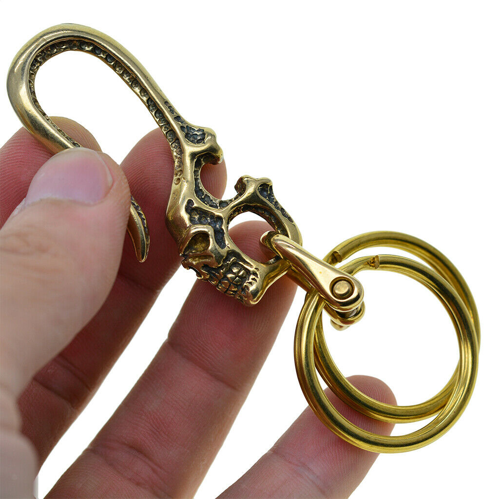 Durable Brass U Hook Wallet Clip Holder Fishhook Keychain Solid Brass Hook Fob