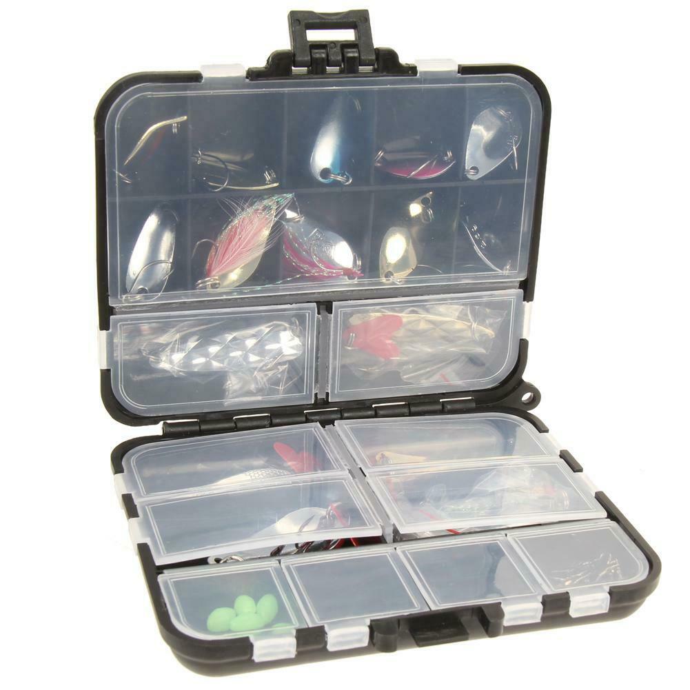 37pcs/Case Metal Spoon Fishing Lure  Hook Kit Spinning with Box Tackle
