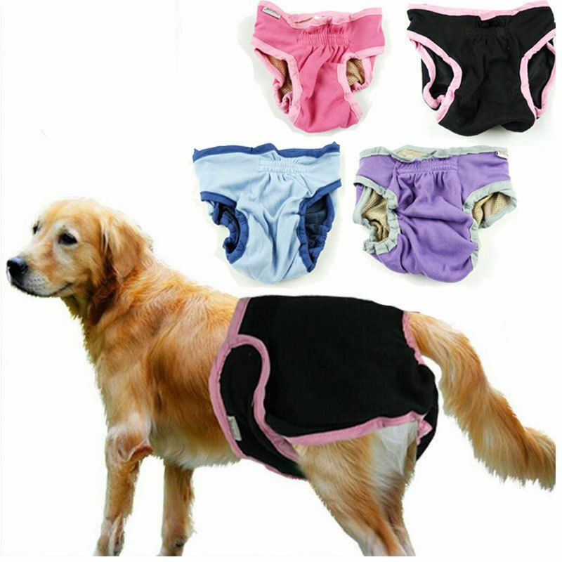 2 Pieces Adjustable Pet Dog Safe Physical Pant Female Dog Sanitary Nappy Diaper