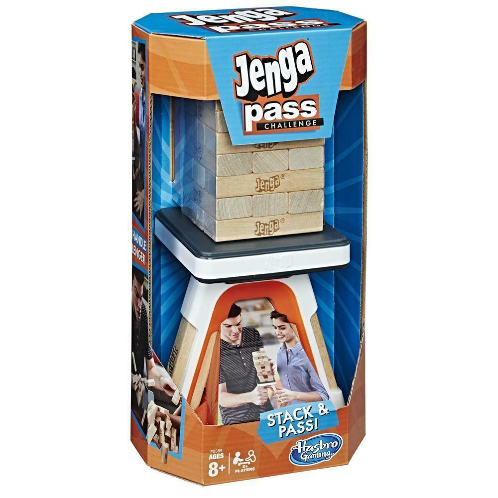 Hasbro Jenga Pass Challenge Party Game Stacking & Pass Family Fun Ages 8+