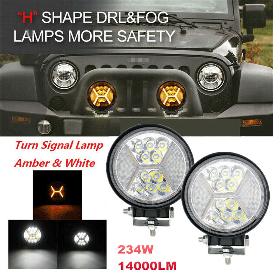 2pc 117W 4inch Spot Flood Light Bar Off Road 4x4 accessories Combo for Truck SUV