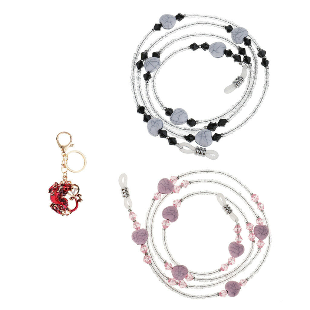 1 Piece Red Pi Xiu Lucky Keychains Keyrings, 2 Pieces Sunglass Neck Strap