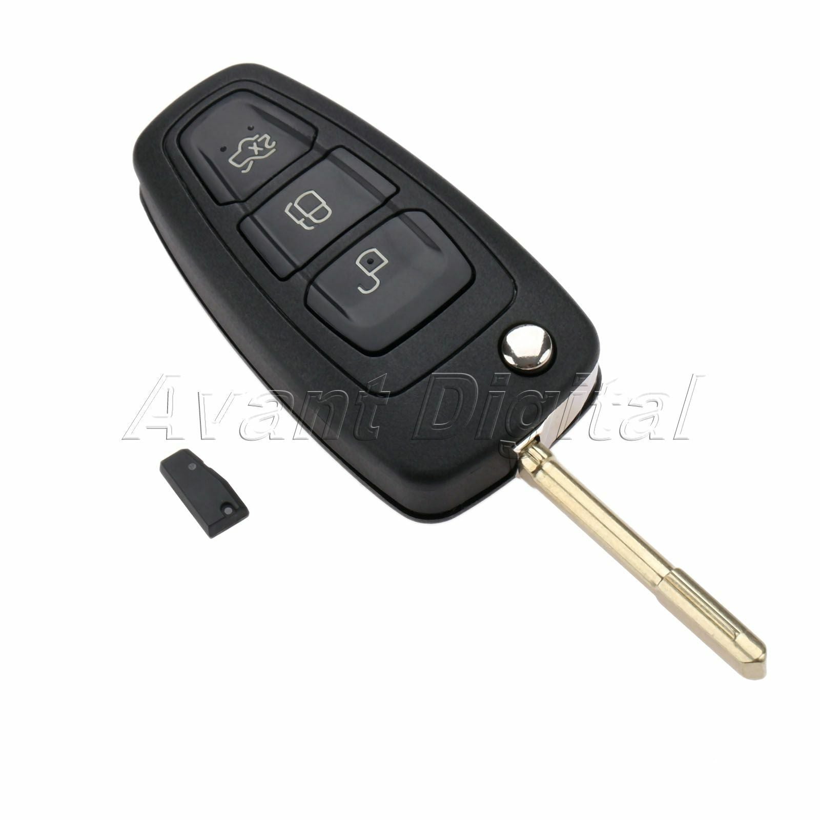 1Pc Remote Key Fob 3 BTN 433MHz 315MHz Folding/Flip Fit For Transit 2000-2006