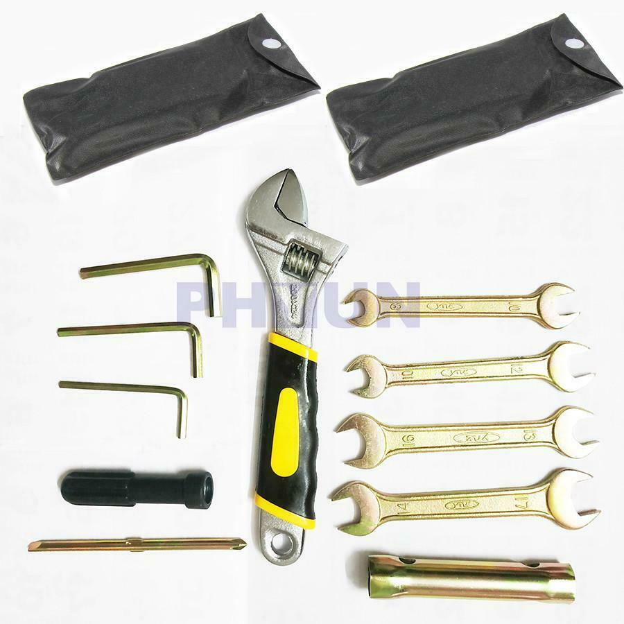 10x Motorcycle Spark Plug Spanner Wrench Socket Tool Kit w/Bag Durable Universal