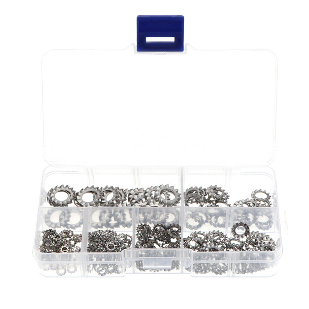 300PCS 304 Stainless Steel External Serrated Lock Washer Anti-loosening Washer