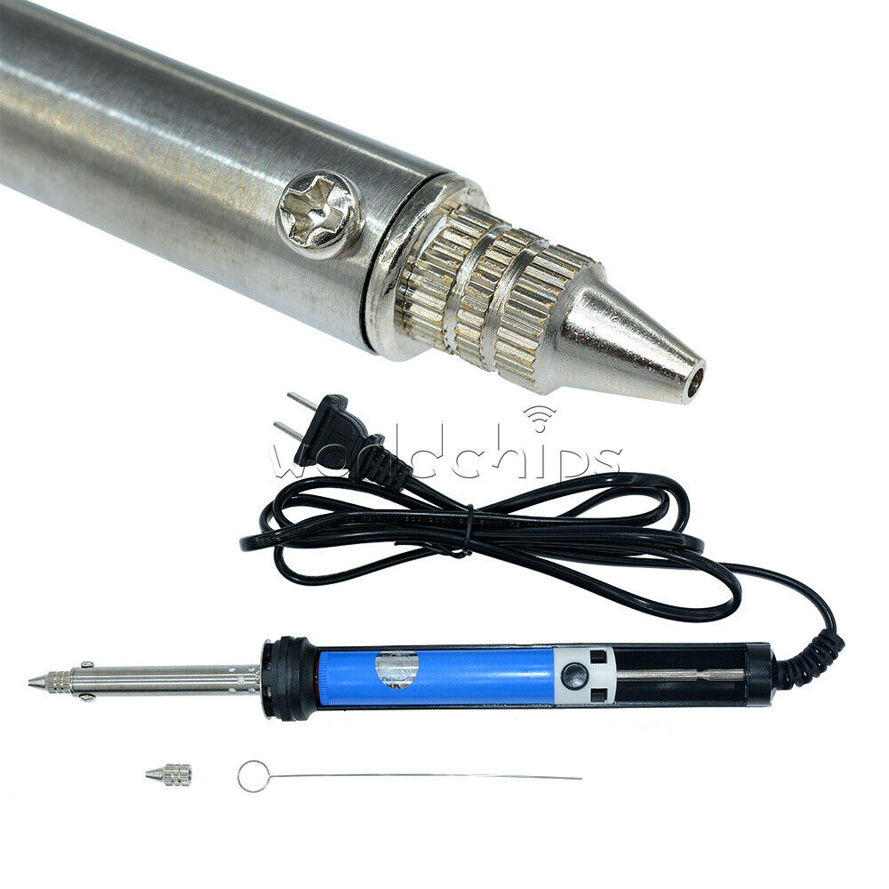 Blue 220V 30W Soldering Tools Tin Pump Electric Vacuum Tin Sucker Iron US Plug