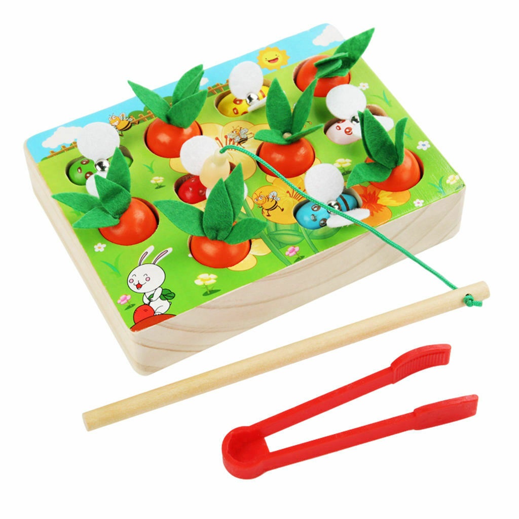 Carrot Harvest Game Wooden Toys Puzzle Creative Fine Motor for Kids Baby