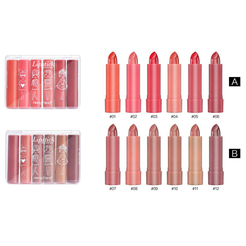 Matte Lipstick Set Waterproof, Long Lasting, Glide Smoothly, Pack of 12