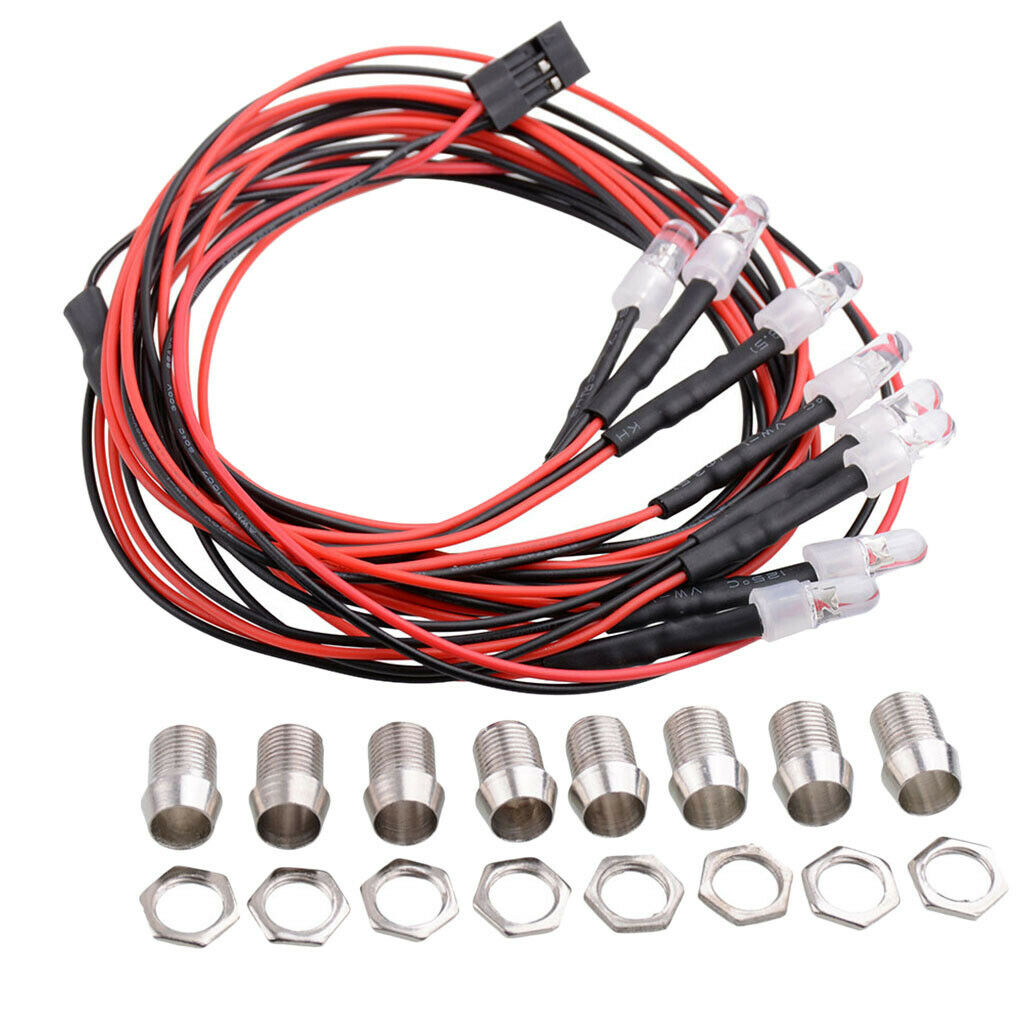 8x LED Lights Taillight Kit 8 LED For 1/5 1/8 1/10 1/12 1/16 RC Car Truck