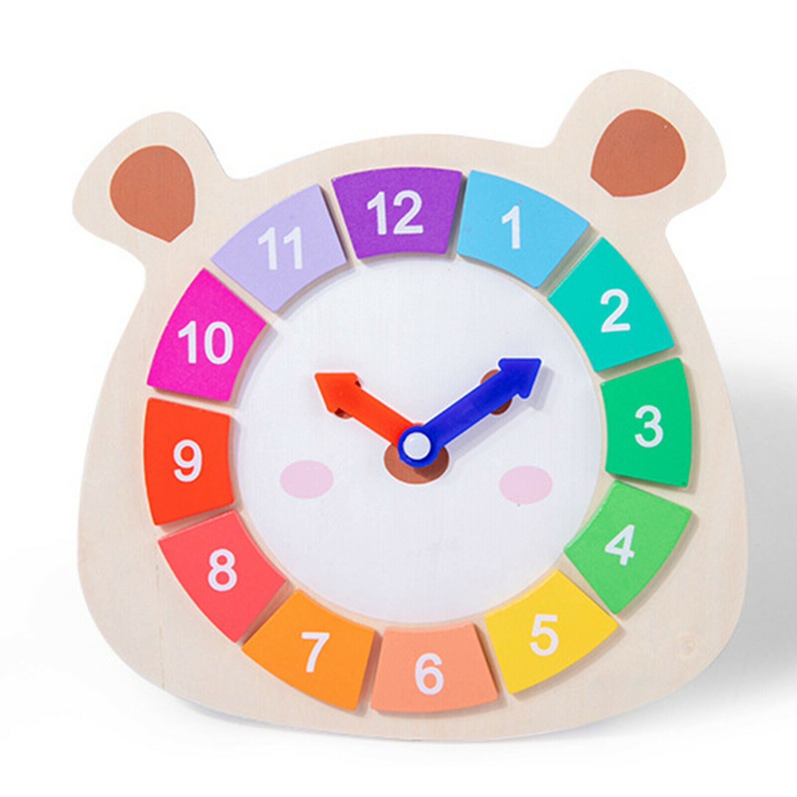Jigsaw Clock Puzzle Toys Children Early Shape Sorting Color Time Cognitive