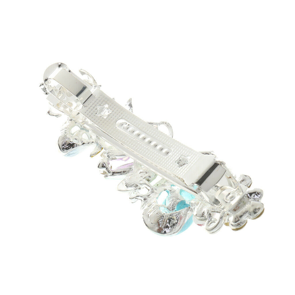 2Pack Crystal Flower Hair Clip Barrette Snap Hairpin Clamp Hair Accessories
