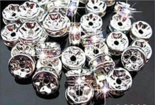 8MM 600PCS  For Rhinestones Rondelle Spacer Beads  Crystal Grade  AA+