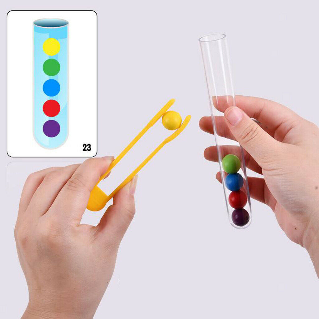 Wood Counting Bead Color Matching Developmental Fun Toys for 2 3 4 Years Old