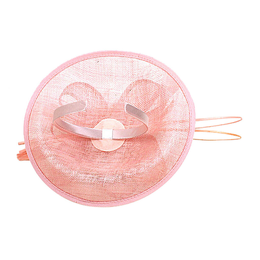 Bridal Fascinator Hairclip Hair Hat Wedding Headpiece Feather Hairpin Acce Pink