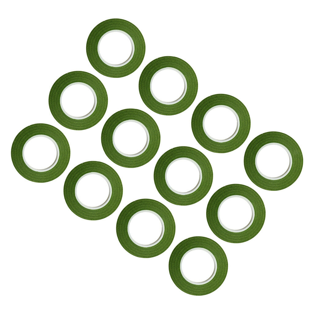 12PCS 30M FLORAL STEM WRAP TAPE FLORIST TAPE CORSAGE SUPPLIES OLIVE GREEN