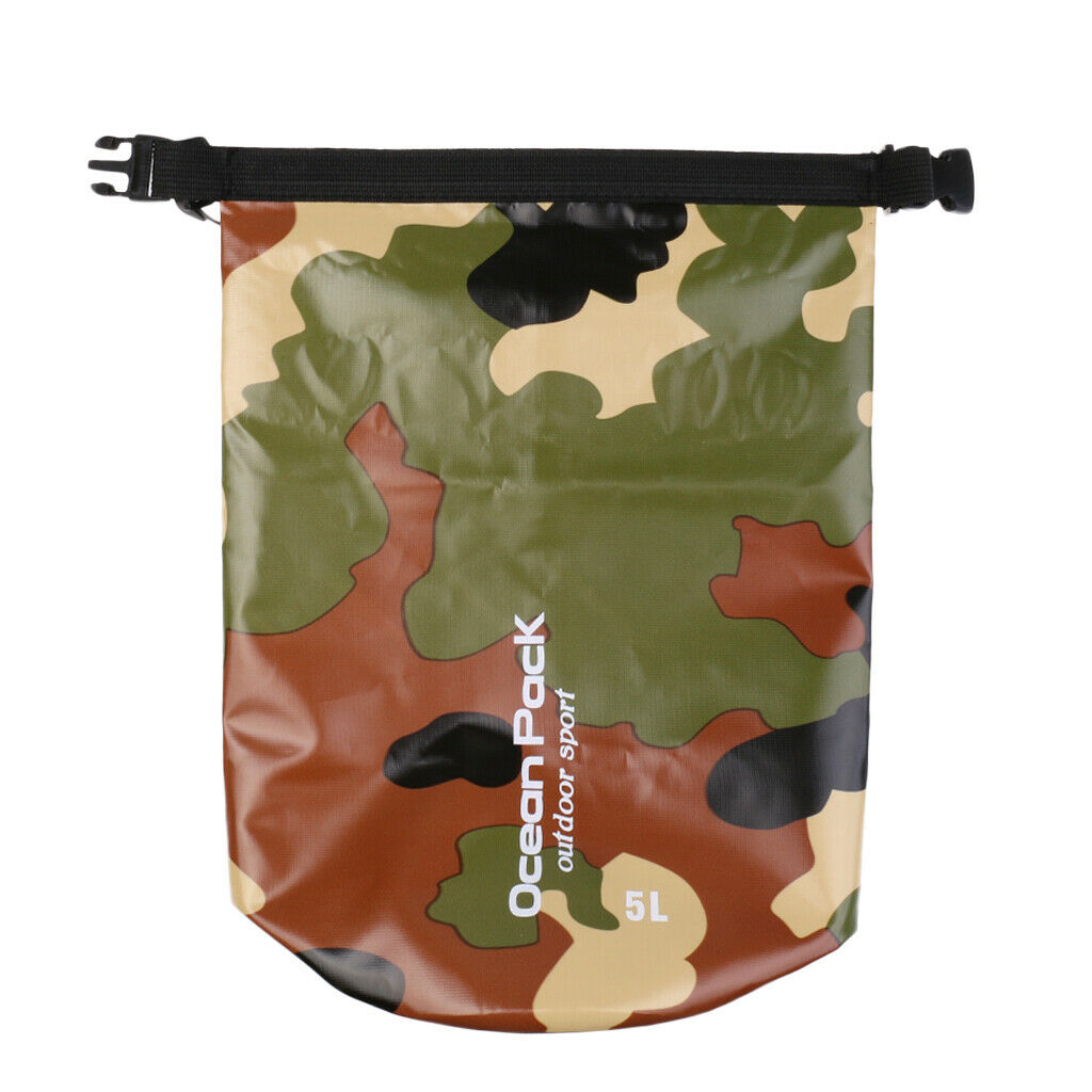 Camo Waterproof Dry Bag Outdoor Sports Swimming Rafting Kayaking Boating 5L