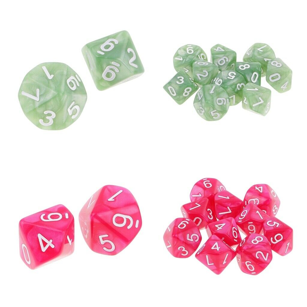 20x D10 Polyhedral Dice 10 Sided Dice For