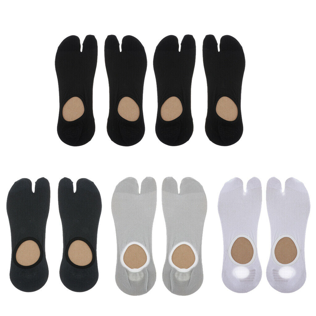 5 Pairs Male Elastic Cotton 2 Toe Socks Tabi Socks Breathable Free Size