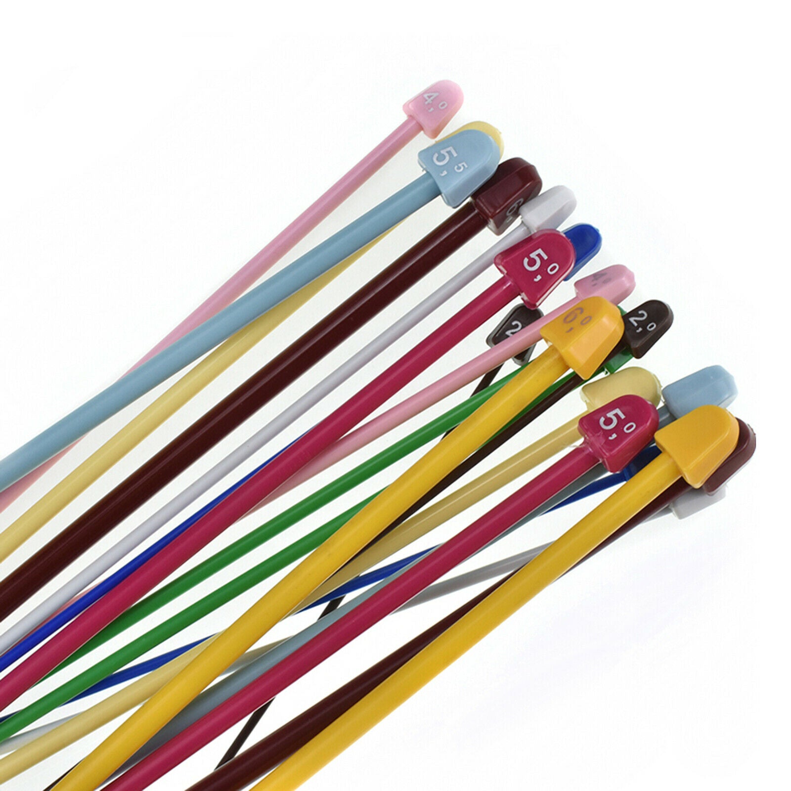 20Pcs Smooth Knitting Needles Set Multicolor Single Pointed Weaving Tool