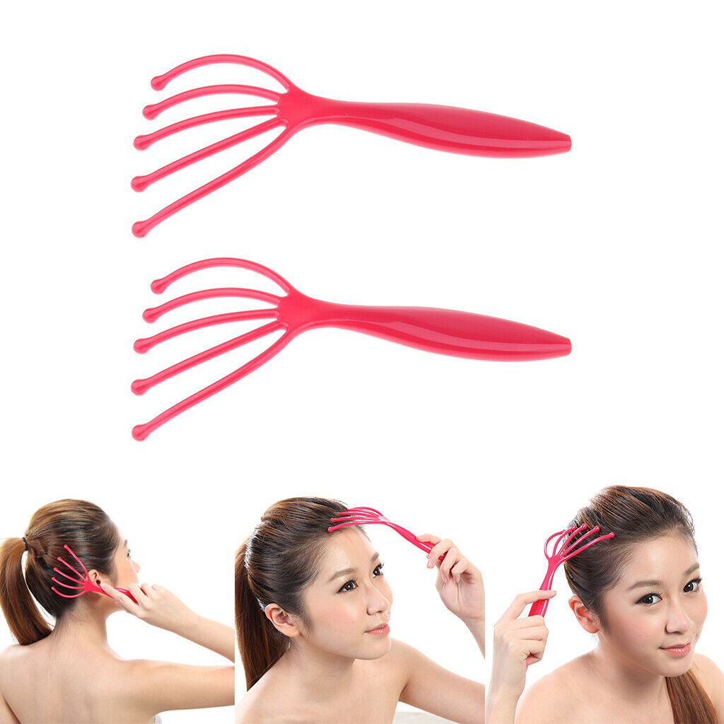 Pack of 2pcs, Five Finger Head Scratcher & Stress Reduction Tool Set for Hair