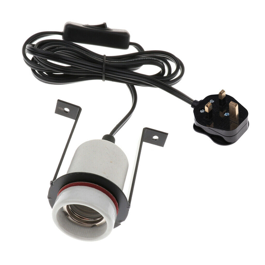 Reptile Basking Lamp Holder, UVA/UVB Light Bulb E27 Socket Can Clip on Terrarium