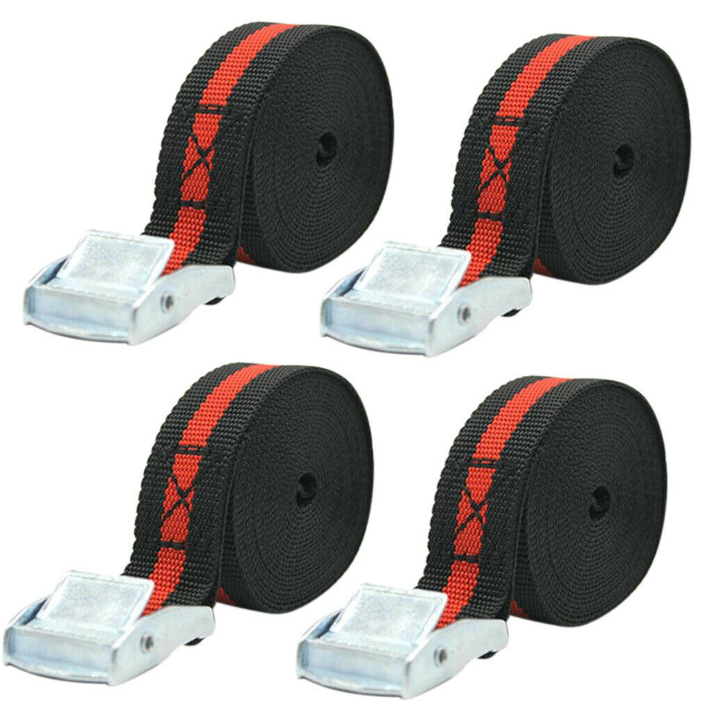 4 pieces cam buckle lashing straps 2.5meters x 25mm for trailers, caravans