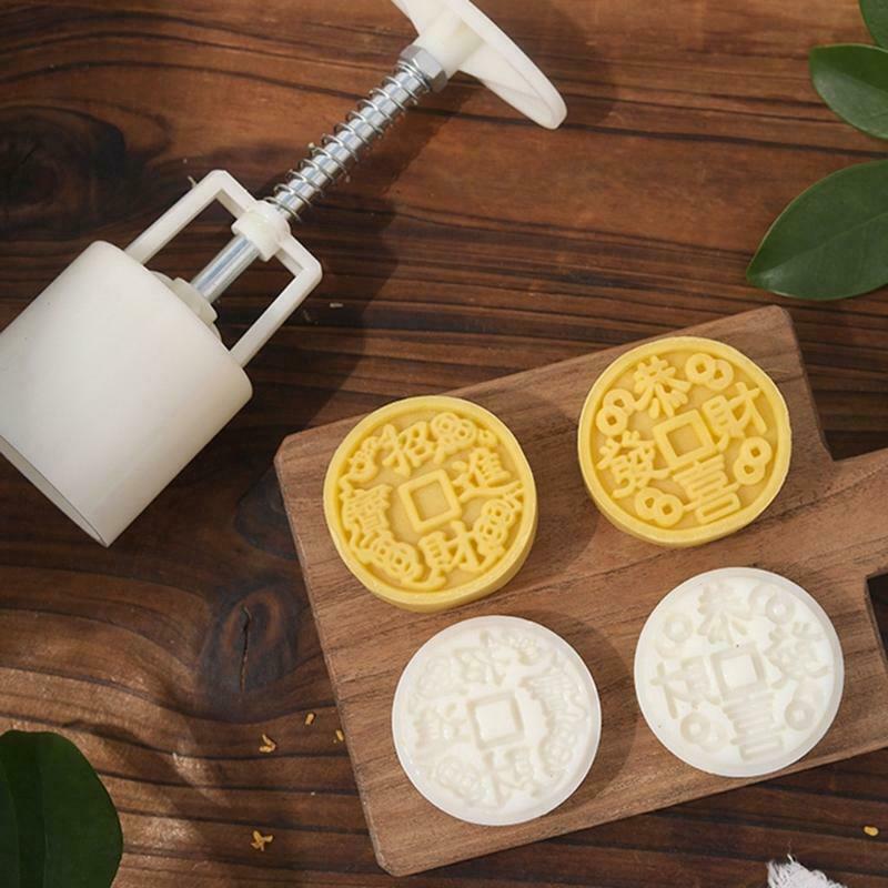 2pcs Stamps 50g Plastic Mooncake Mould Cookie Cutter for Baking Mooncake Gadgets