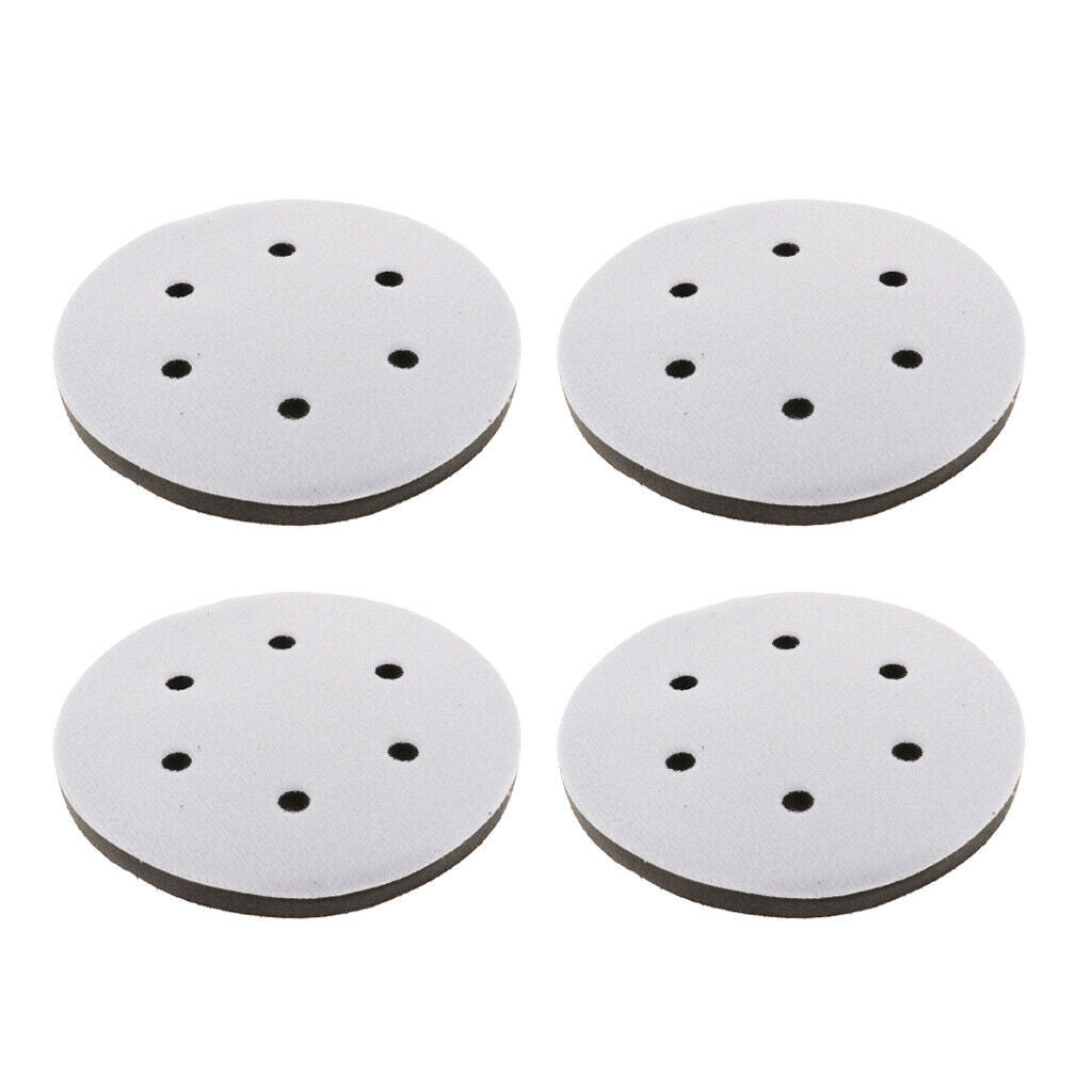 4 Pieces 6-Inch 6 Holes Soft Sponge Interface Pads Back-up Sanding Pad Tool