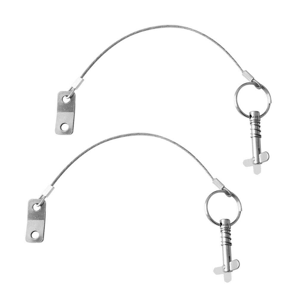 2 Pieces 6mm Replacement Quick Release Pin Lanyard Marine Boat Yacht Top Deck