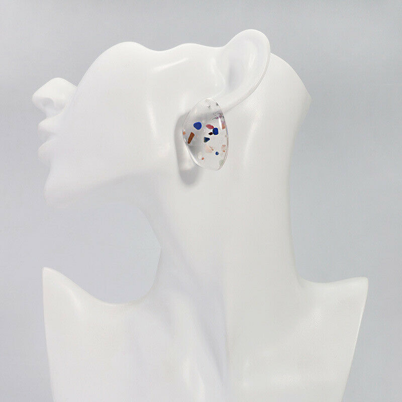Asymmetric Transparent Acrylic Stone Earrings Bohemian Style Fashion Personal DF