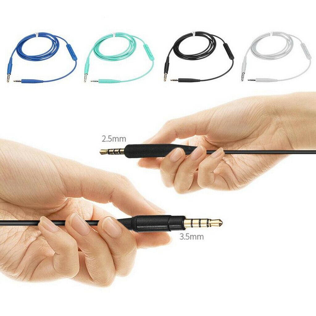 Headphone Audio Cable for   Ear with Mic QC35 QC25 OE2 Blue