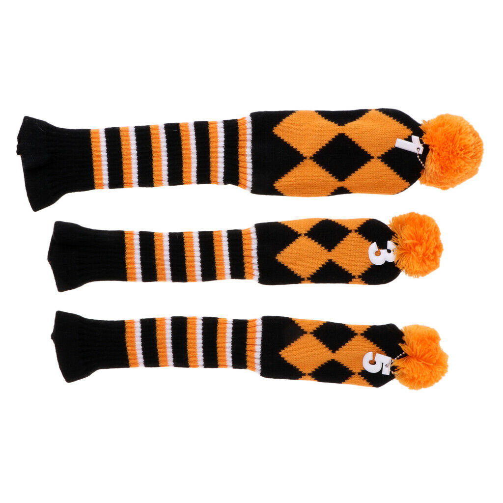 Set of 3 Golf Club Head Covers, Club Covers, Club Cover, Head Cover, Putter