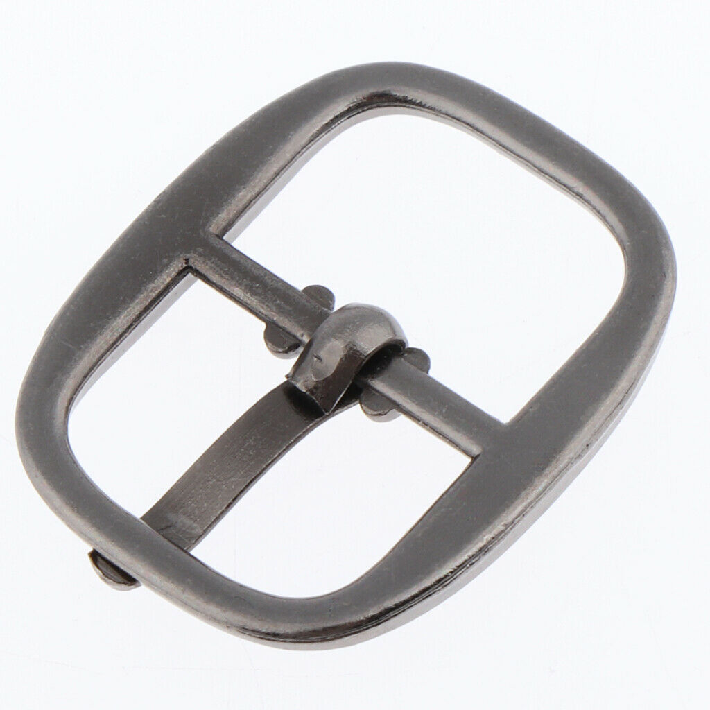 2X Single Prong Belt Buckle Center Bar Buckles Pin Purse DIY Accessories Black