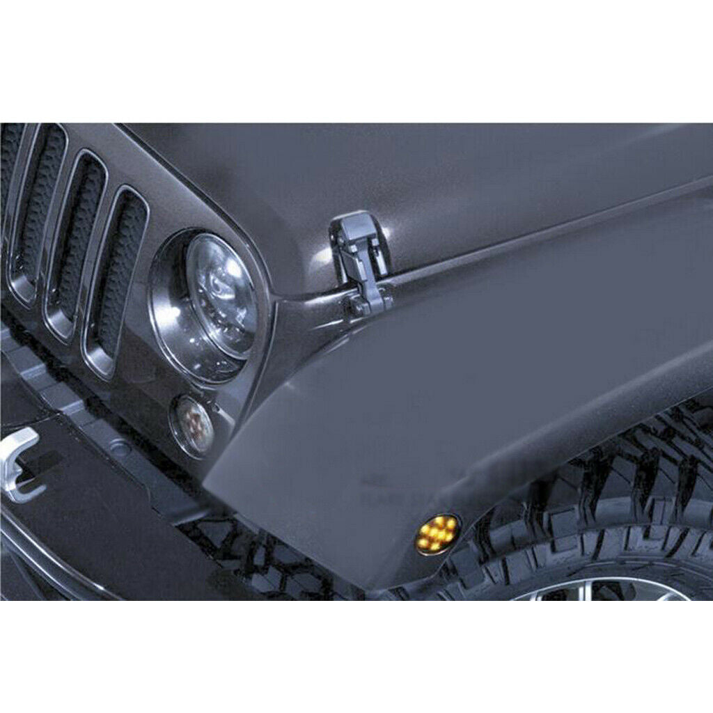 2PCS Black Lens Front  LED Marker Lights For  Wrangler JK 07-16
