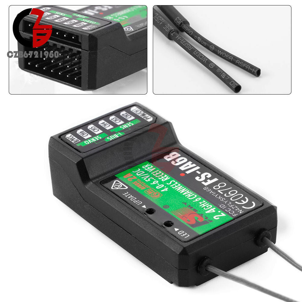 Flysky FS-iA6B 2.4G 6CH Receiver PPM Output per i4 i6 i10 GT2 Transmitter RC285