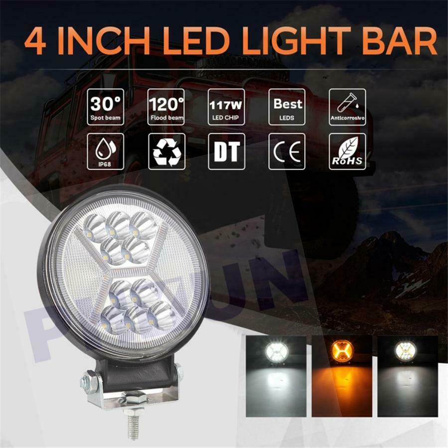 2pc 117W 4inch Spot Flood Light Bar Off Road 4x4 accessories Combo for Truck SUV