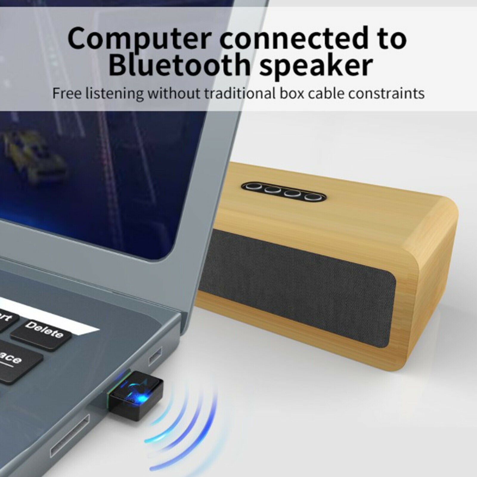 Portable Mini USB Bluetooth 5.0 Adapter Dongle Wireless for Home Stereo