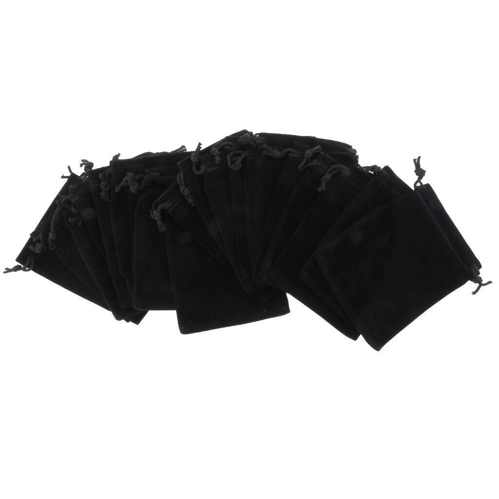 20 Pcs Velvet Jewelry Accessories Pouch Gift Bag 5 Color S/M/L Black M
