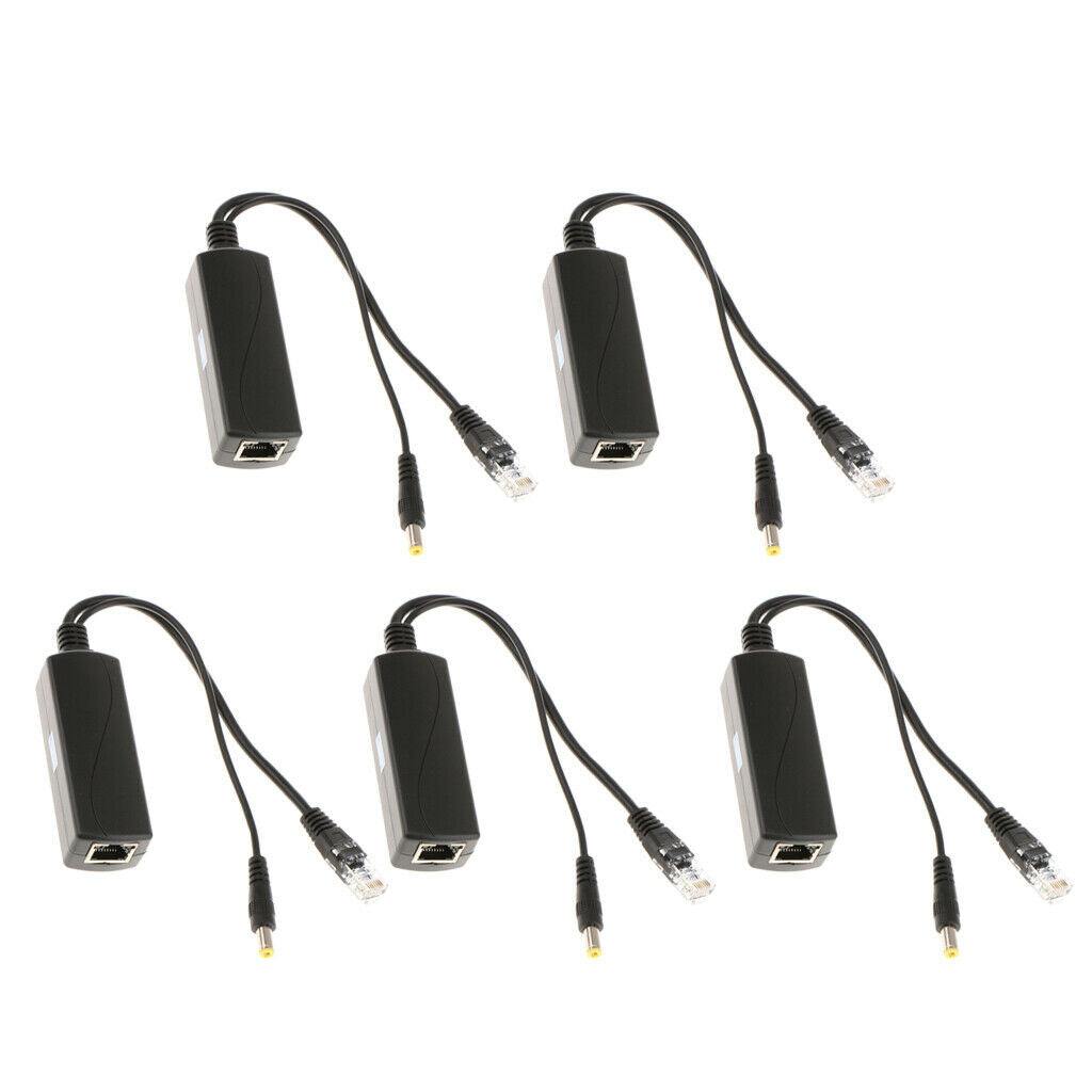 5Pcs IEEE 802.3af Micro USB Active PoE Splitter Power Over Ethernet 48V 12V