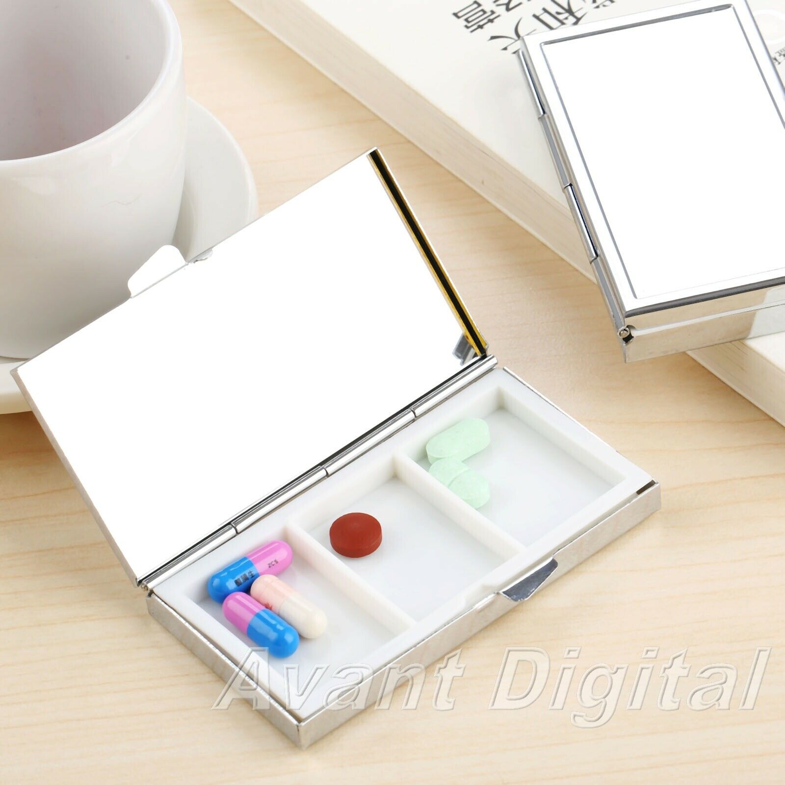 Portable Rectangle Pill Box Medicine Organizer Container Case 3 Slots Travel
