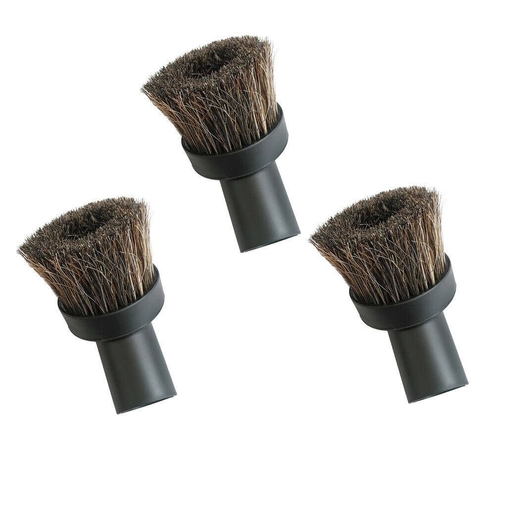 3Piece 32mm/1.25" Universal Soft Round Vacuum Clearn Brush 38mm Bristle-Long