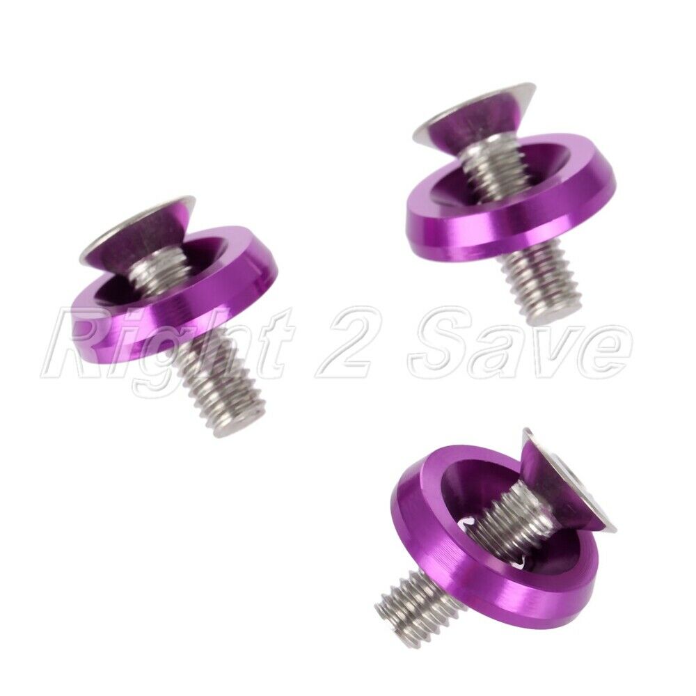 For Acura 20Pcs Purple Billet Aluminum Bumper Fender Bolt Washer Screw Kit