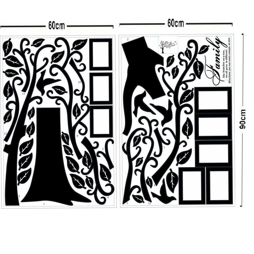 Home Stickers Waterproof Remove Bad Memory Tree Joint 2pcs 60*90cm @